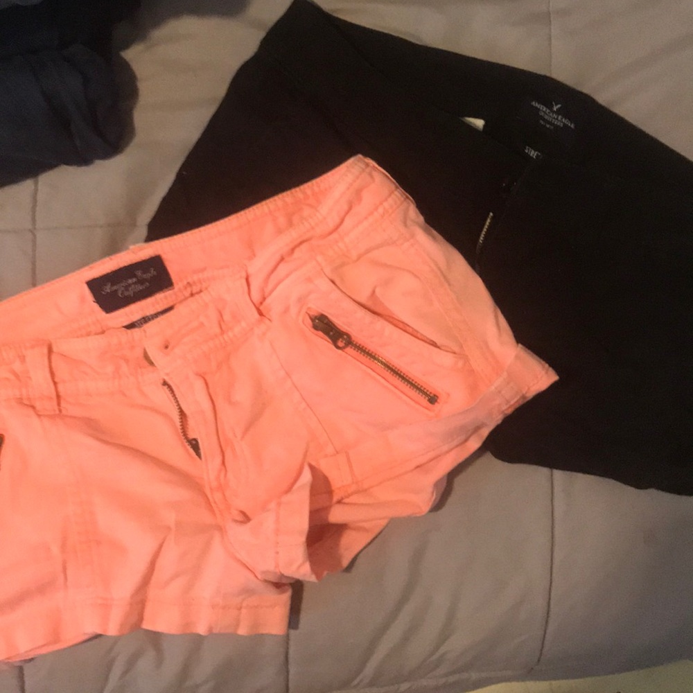 American eagle shorts pink and black